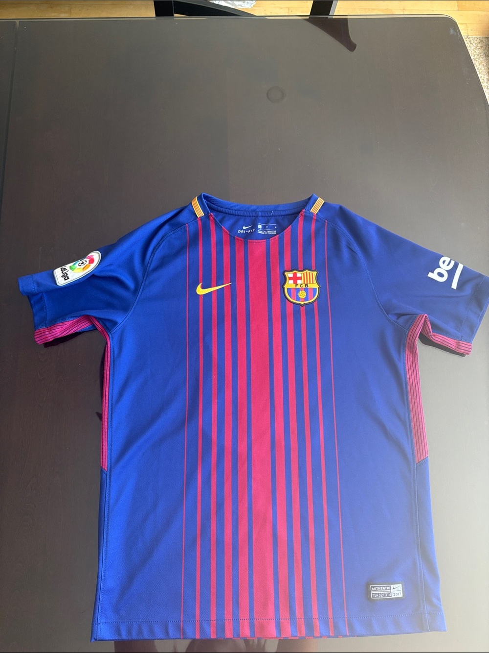 MESSI #10. Barcelona Nike Blue and Red FCB Short Sleeve Jersey